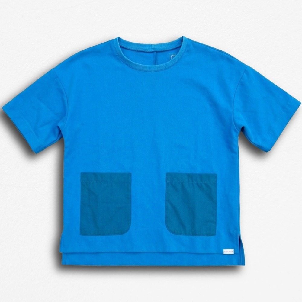 FIGS Technical Collection Scrub Top Womens XS Blue Short Sleeve Pocket T-Shirt